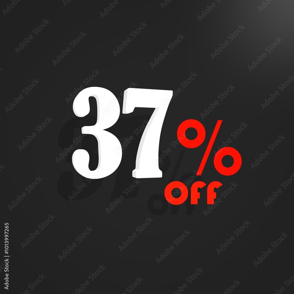 sales of label with white numbers and black background