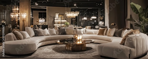 A luxury home decor boutique with a collection of designer furnishings, custom lighting solutions, and an in-house interior design consultant