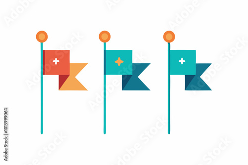 Mini Flag Handouts with creative vector design on a white background