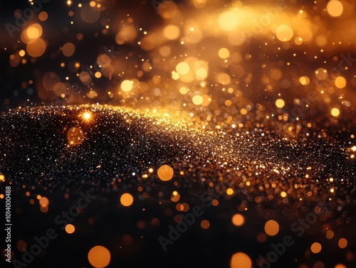 golden background infused with shimmering blur and sparkling bokeh effects creating a magical and festive atmosphere perfect for celebrations and joyful occasions photo