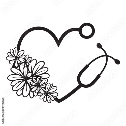 Medicine stethoscope silhouette 