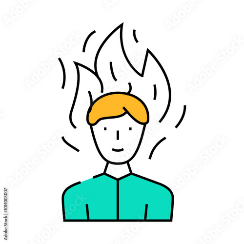 burning man after wasabi line icon vector. burning man after wasabi sign. isolated symbol illustration