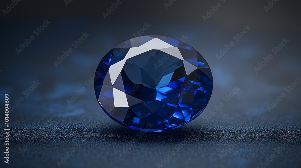 Natural blue sapphire on a blue-black background, highlighting the gemstone's vivid color, brilliance, and intricate facets, creating a striking visual contrast Natural blue sapphire on a blue-black background, highlighting the gemstone's vivid color, brilliance, and intricate facets, creating a striking visual contrast
