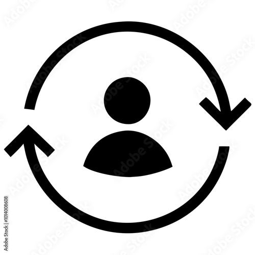 User profile refresh icon symbolizing updates and changes for website and mobile app interfaces