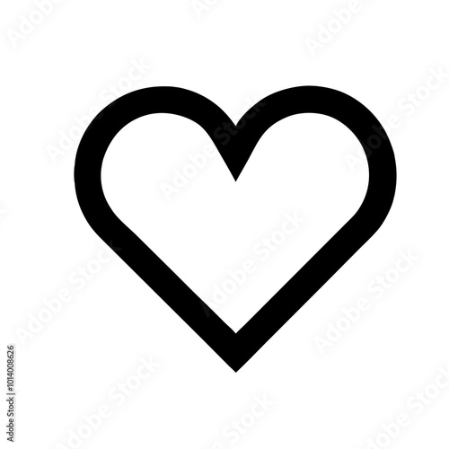 Simple heart icon representing favorites for website and mobile app interfaces