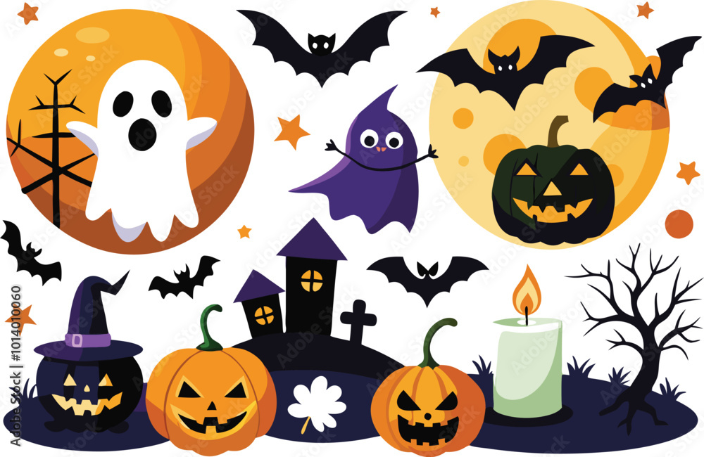 Halloween elements vector illustration Halloween elements vector illustration