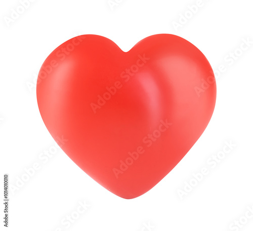 One red decorative heart isolated on white