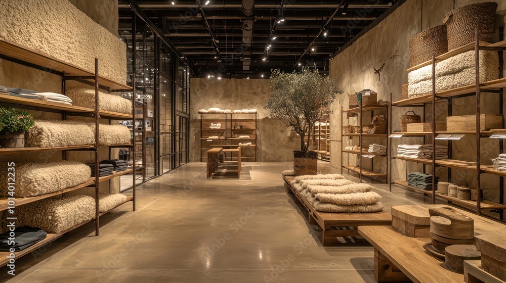 An eco-friendly retail store with walls insulated with sheepa??s wool and floors made of polished concrete An eco-friendly retail store with walls insulated with sheepa??s wool and floors made of polished concrete