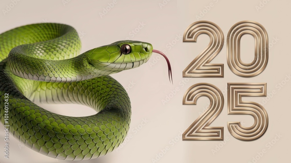Naklejka premium 2025 new year hd wallpaper snake year chinese
