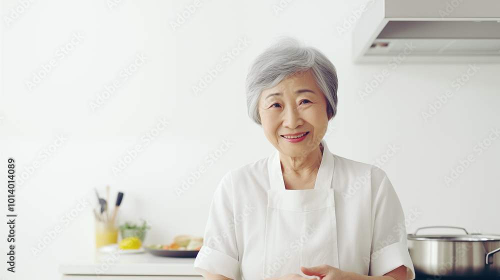 portrait of an Asian elderly old senior woman, The concept of health care, mental health, family time 
