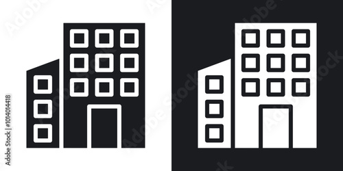 Office buildings vector flat icon set.eps