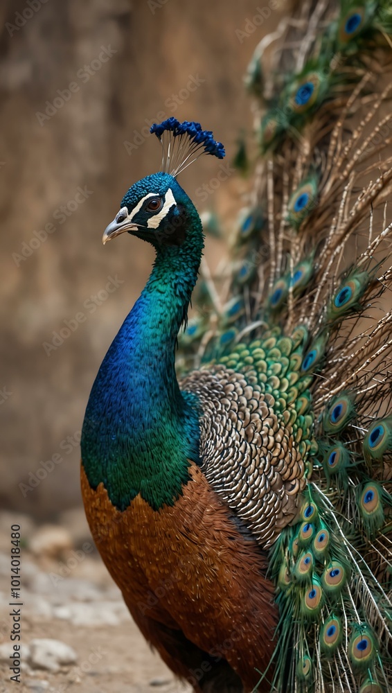 A vibrant peacock at the zoo, showcasing its colorful feathers. A vibrant peacock at the zoo, showcasing its colorful feathers.