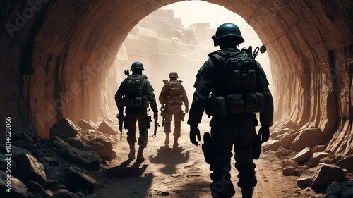 Within the labyrinthine tunnels, soldiers prepare for a siege, stockpiling provisions and reinforcing barricades as they brace themselves for the inevitable clash with the enemy, Generative AI