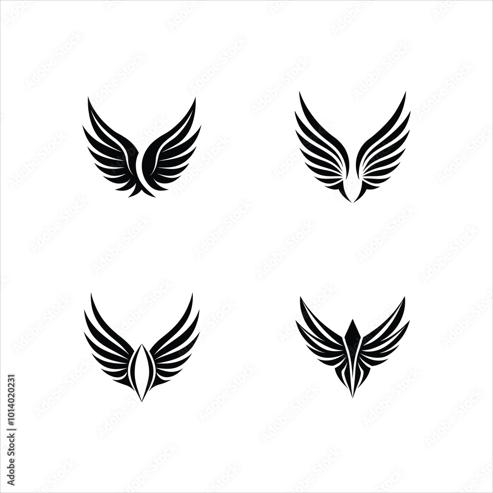 fast movieng Artistic wings vector set fast movieng Artistic wings vector set