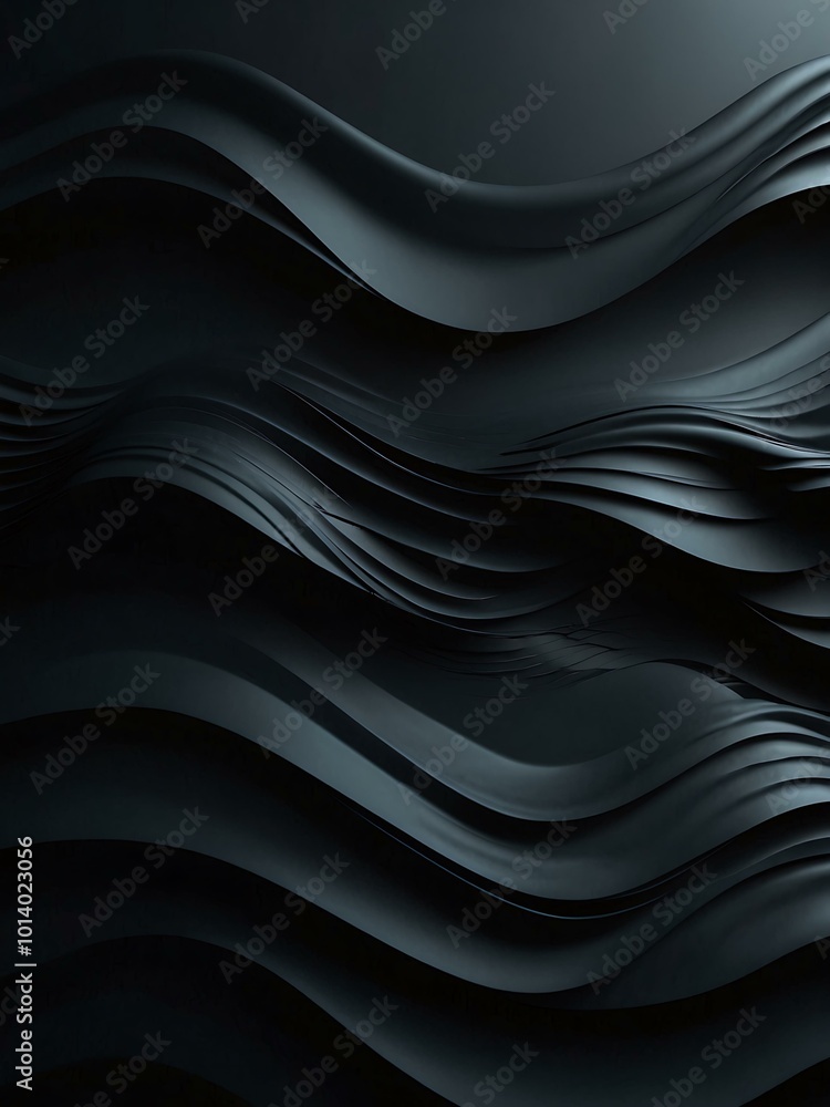 Abstract dark background with wave patterns; realistic 3D wallpaper for posters and websites. Abstract dark background with wave patterns; realistic 3D wallpaper for posters and websites.