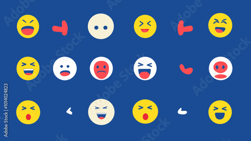 Updated 2023 Facebook Livestream Reactions Vector Image with Emoji Expressions for Social Media Engagement and Interaction Concepts