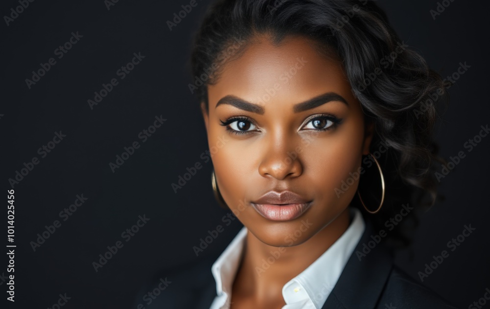 Serious businesswoman with focused demeanor Serious businesswoman with focused demeanor