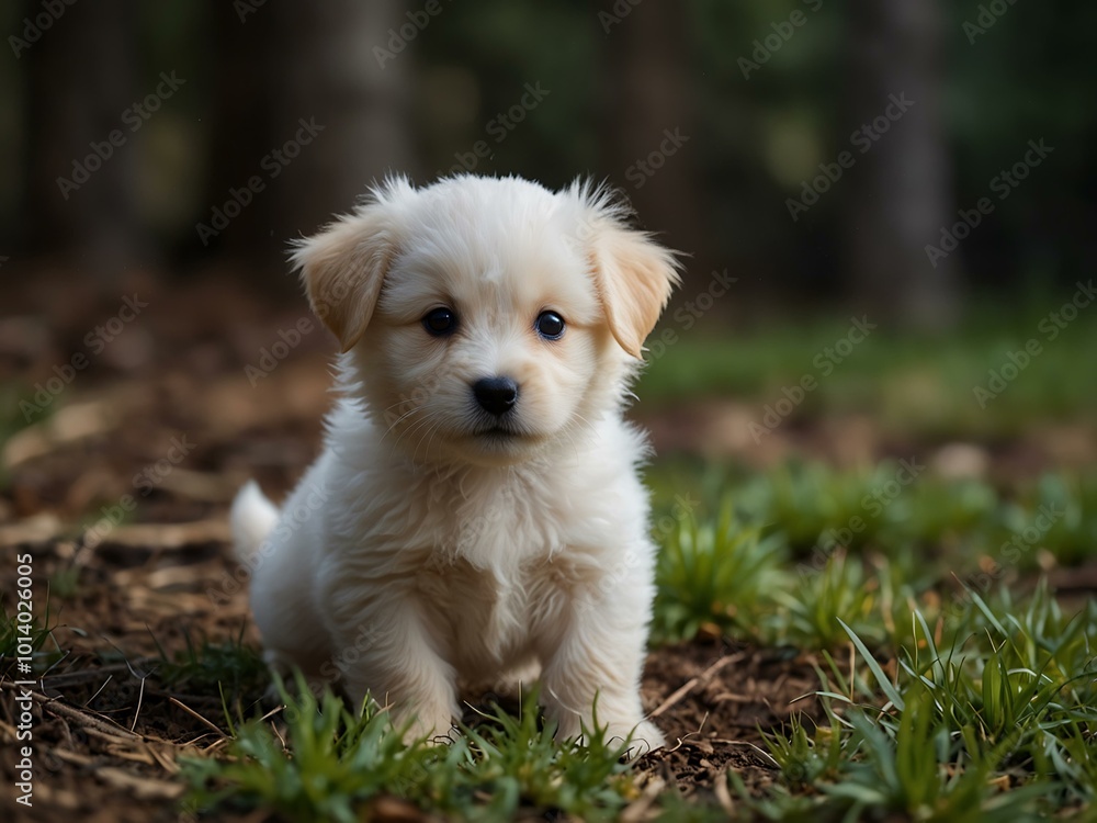 Adorable puppy exploring a new environment. Adorable puppy exploring a new environment.