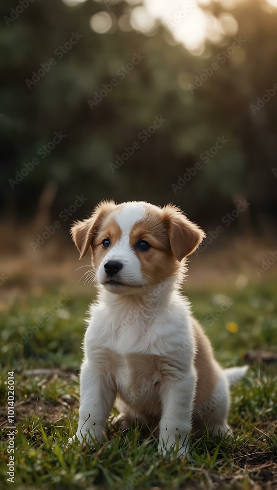 Adorable puppy exploring its surroundings. Adorable puppy exploring its surroundings.