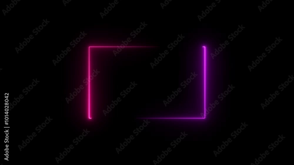 Seamless loop animated rectangle picture frame with two tone neon color 4K video motion graphic isolated on transparent background. Futuristic light effect for overlay element Seamless loop animated rectangle picture frame with two tone neon color 4K video motion graphic isolated on transparent background. Futuristic light effect for overlay element