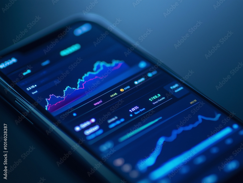 Market Pulse: Close-Up of a Smartphone Screen Showing Stock Performance Market Pulse: Close-Up of a Smartphone Screen Showing Stock Performance