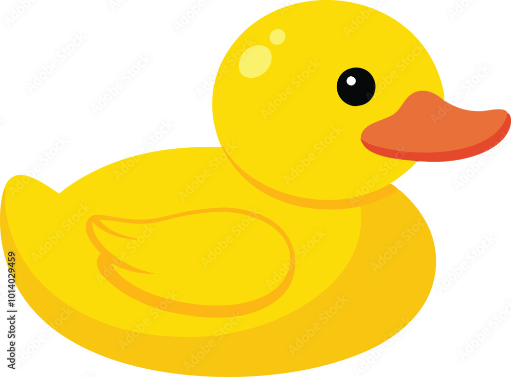 Cute yellow rubber duck in a bright and playful cartoon style Cute yellow rubber duck in a bright and playful cartoon style