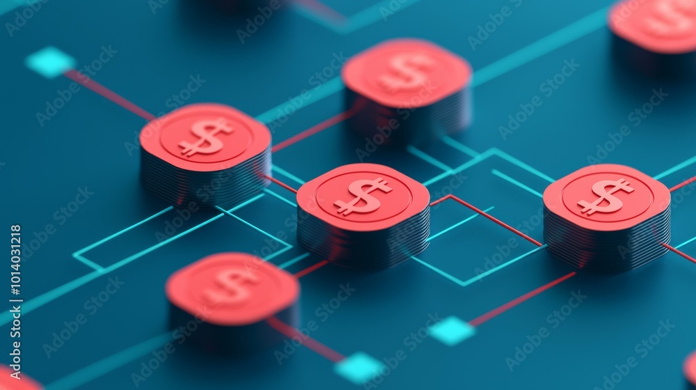 Modern Currency Flow Chart in 3D Design Modern Currency Flow Chart in 3D Design