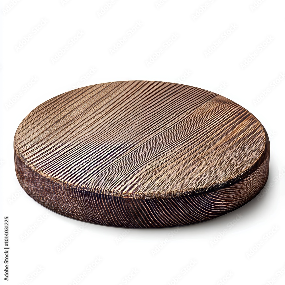 Wooden round podium on white background. 3d render illustration. Wooden round podium on white background. 3d render illustration.