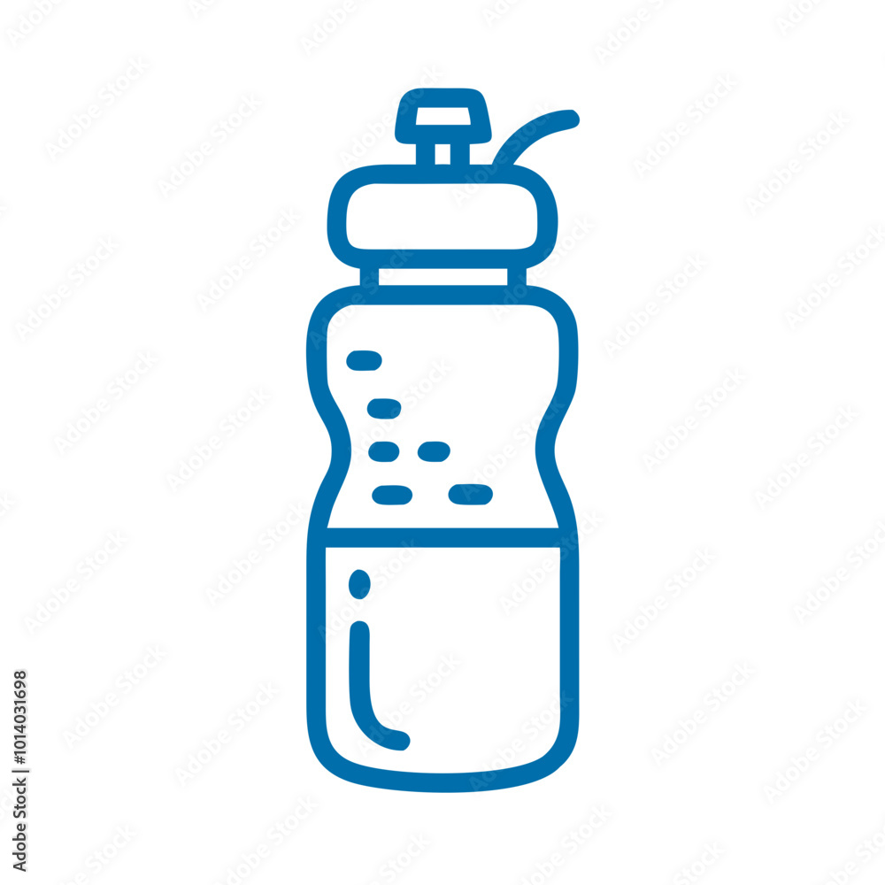 Water bottle icon in blue vector, hydration and fitness representation. Water bottle icon in blue vector, hydration and fitness representation.