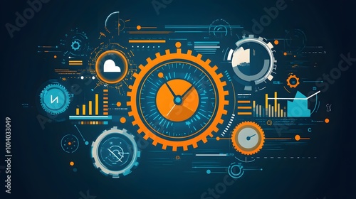 Quality improvement concept illustrated with symbols or graphics showcasing the benefits of software updates and system installations