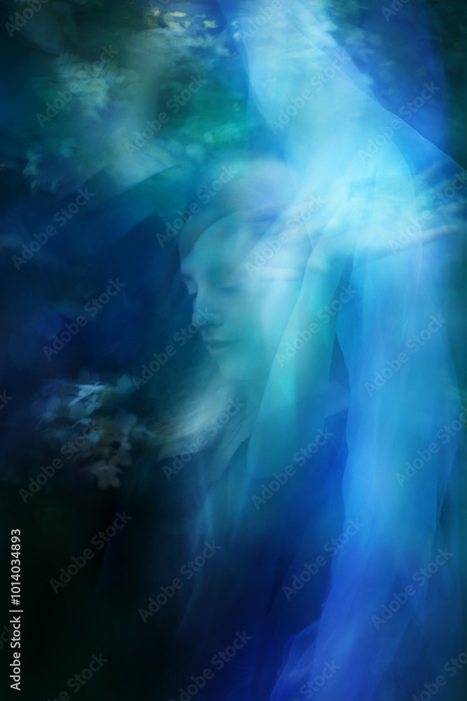 Hands Touching Blue Veil Hands Touching Blue Veil
