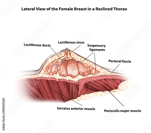 Lateral View of the Female Breast in a Reclined Thorax  photo