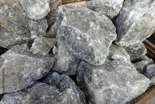 Obraz na płótnie natural rock salt extracted from underground, close-up view of a large piece of rock salt, w salonie