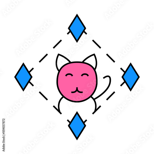 game about digital collectible cats in nft form line icon vector. game about digital collectible cats in nft form sign. isolated symbol illustration