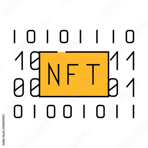 nft code line icon vector. nft code sign. isolated symbol illustration