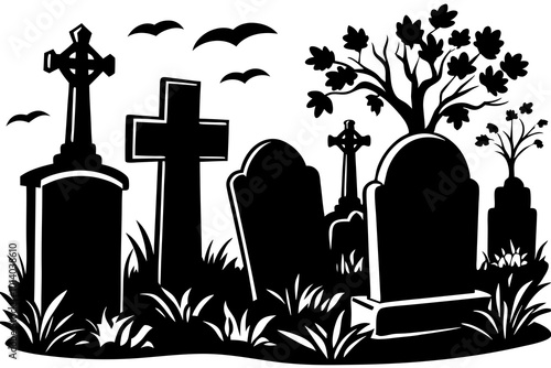 cemetery in the night