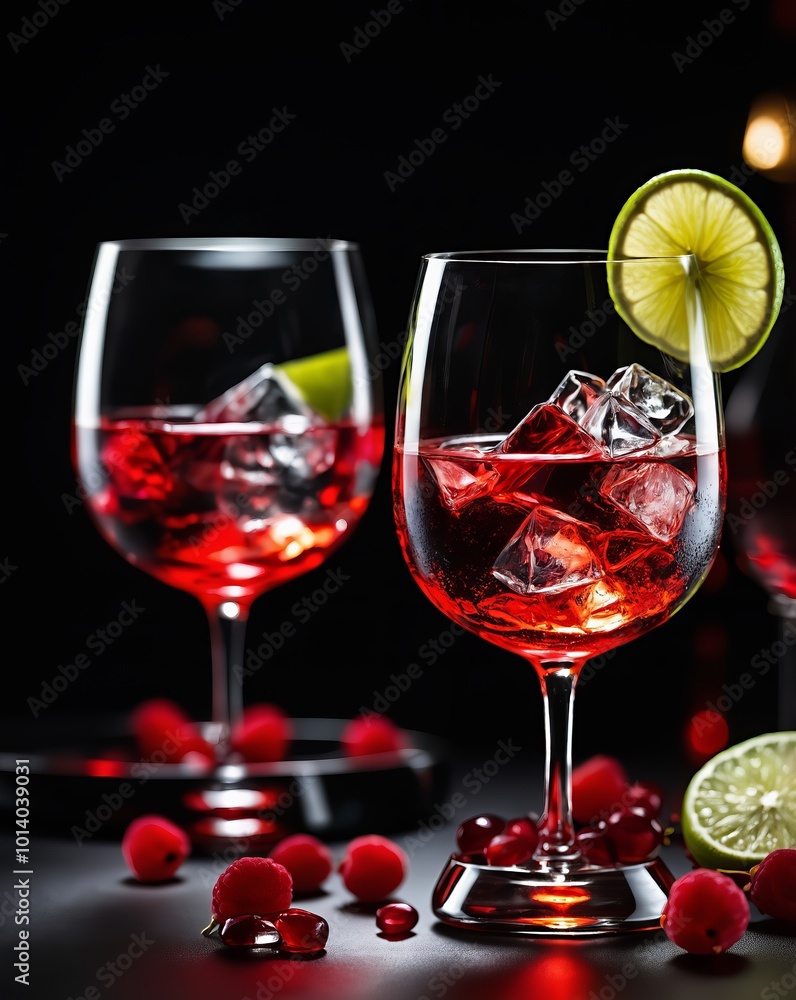 Drink, cocktail glasses in black and red light, minimalist organic shapes, beautiful artistic setting, intricate light effects, soft light shades on black gradient background Drink, cocktail glasses in black and red light, minimalist organic shapes, beautiful artistic setting, intricate light effects, soft light shades on black gradient background