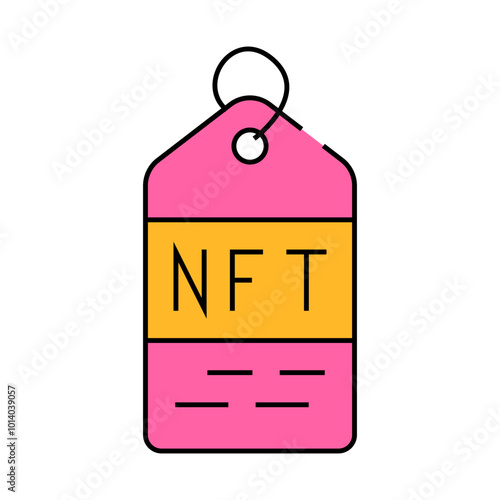 nft label line icon vector. nft label sign. isolated symbol illustration