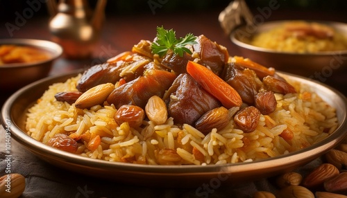 Close-up of Middle Eastern rice dish