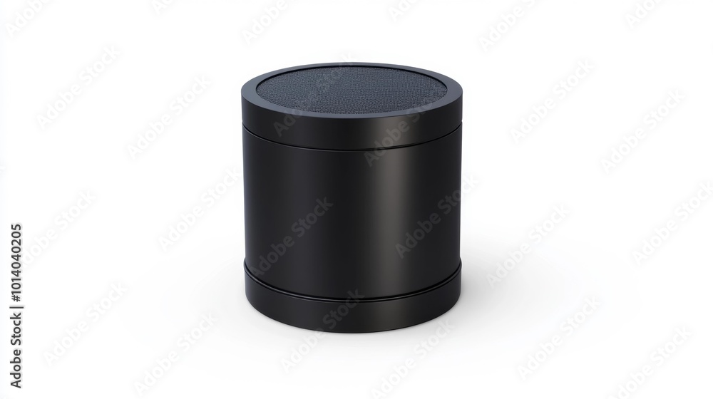 Black wireless Bluetooth speaker isolated on a white background perfect for tech-related designs or promotional material for audio gadgets. Generative AI Black wireless Bluetooth speaker isolated on a white background perfect for tech-related designs or promotional material for audio gadgets. Generative AI