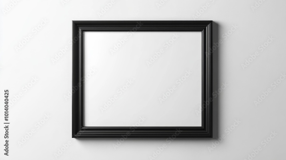 Black picture frame on a white background isolated close-up Generative AI Black picture frame on a white background isolated close-up Generative AI
