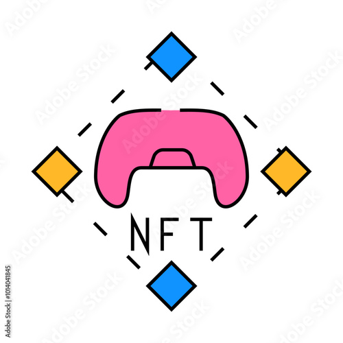 nft and games line icon vector. nft and games sign. isolated symbol illustration
