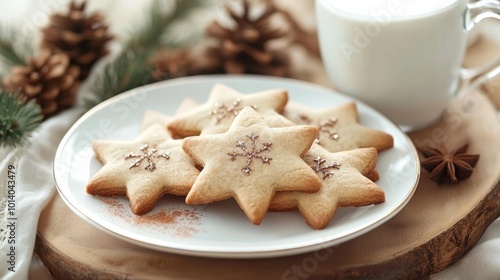 Xmas cookies w/ spices, coffee w/ milk