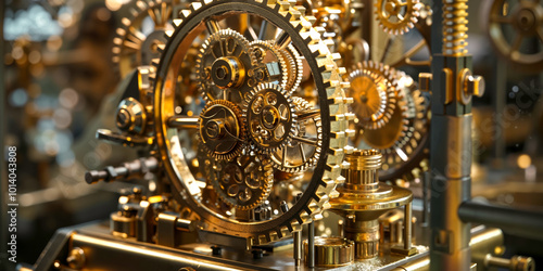 Wallpaper Mural A close up of a clock with gears on it Torontodigital.ca