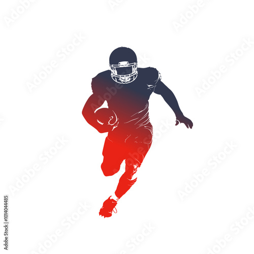 silhouette American football player. Vector illustration.
