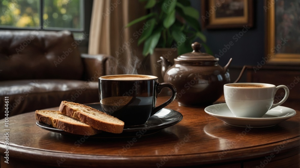 A soft blanket and a steaming coffee cup create a perfect retreat in the heart of the living room A soft blanket and a steaming coffee cup create a perfect retreat in the heart of the living room