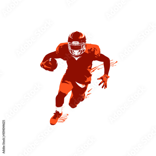 silhouette American football player. Vector illustration.
