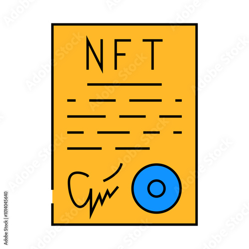 approved virtual nft contract line icon vector. approved virtual nft contract sign. isolated symbol illustration
