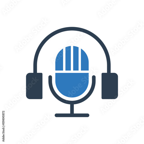 Microphone With Headphone Icon - Music Studio Icon