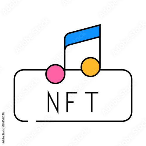 nft and music line icon vector. nft and music sign. isolated symbol illustration
